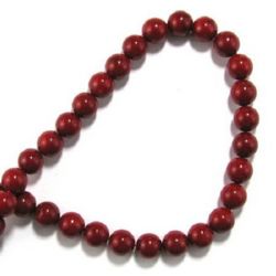 Șir  mărgele din piatră semiprețioasă bile CORAL 10 mm ~ 40 buc