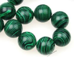 Not Available Online. You can also buy at EM ART stores and at +359 884 000 893 Gemstone Beads Strand, Synthetic Malachite, Round, 18mm, 22 pcs