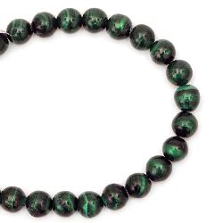 Not Available Online. You can also buy at EM ART stores and at +359 884 000 893 Gemstone Beads Strand, Natural Malachite, Round, 9.5mm, 21 pcs