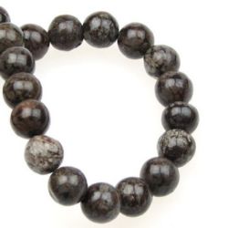 Gemstone Beads Strand, Natural Obsidian Snowflake, Round, 8mm, ~47 pcs