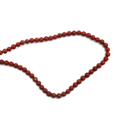 String of Semi-Precious Stone Beads Natural RED JASPER   Class A, Ball: 4 mm ~ 85 pieces