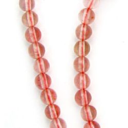 String Glass Beads for Jewelry Design / CHERRY QUARTZ,  Ball: 4 mm ± 95 pieces