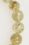 Strand of Semi-Precious Stone Beads, Yellow Tourmalinated Quartz, 6 mm, ~60 Pieces