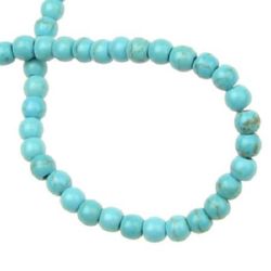 Gemstone Beads Strand, Synthetic Turquoise, Round, 4mm, ~100 pcs