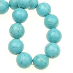 Gemstone Beads Strand, Synthetic Turquoise, Round, 13-14mm, ~28 pcs