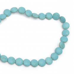 Gemstone Beads Strand, Synthetic Turquoise, Round, 15x5mm, ~26 pcs
