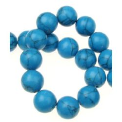 Gemstone Beads Strand, Synthetic Turquoise, Round, 12mm, ~33 pcs