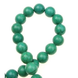 Șireturi Mărgărită piatră semiprețioasă TURKOAZ GREEN minge 10 mm ~ 43 bucăți