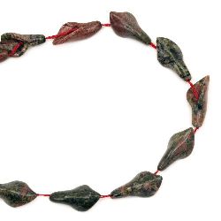 Not Available Online. You can also buy at EM ART stores and at +359 884 000 893 NATURAL UNAKITE Calla Lily Beads Strand 16x28x8 mm ~ 12 pcs