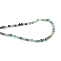String of Semi-Precious Stone Beads FLUORITE, Ball: 4 mm ~ 90 pieces