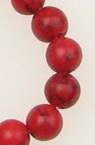 Gemstone Beads Strand, Howlite, Round, Red, 4mm ~100 pcs