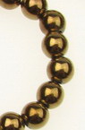 Not Available Online. You can also buy at EM ART stores and at +359 884 000 893 Gemstone Beads Strand, Magnetic Synthetic Hematite, Golden color, Round, 6mm, 69 pcs