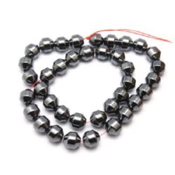 String Non-magnetic Synthetic Gemstone Beads / HEMATITE, 10x10 mm ± 38 pieces