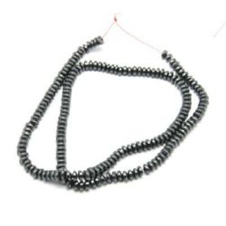 Margele sirag piatră semiprețioasă HEMATITE nemagnetică 4x2,5 mm ~ 185 bucăți