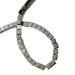 Not Available Online. You can also buy at EM ART stores and at +359 884 000 893 Gemstone Beads Strand, Non-magnetic Synthetic Hematite, Cube, 4x4x4mm, 95 pcs