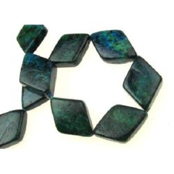 Stoc epuizat. Primeste notificare pe email cand produsul revine in stoc Margele de piatră semiprețioasă diamant natural CHRIZOCOLA 22x36x7 ~ 10 mm ~ 13 bucăți