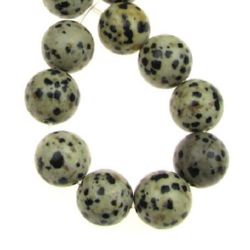 String Natural Stone Beads for Jewelry Design /  Dalmatian JASPER, Ball: 12 mm ~ 33 pieces