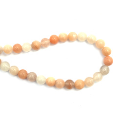 String of Semi-Precious Stone Beads, Natural PINK AVENTURINE, Ball: 8 mm ~ 46 pieces