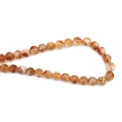String of Semi-Precious Stone Beads CITRINE Class A / Ball: 10 mm ~ 40 pieces