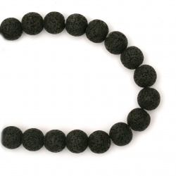 String of Natural VOLCANIC STONE Beads, Ball: 15.5 ~ 16mm, 26 Pieces