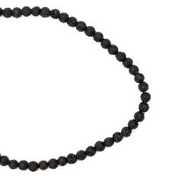 Volcanic lava rock,  natural gemstone round beads string 4 mm ~ 85 pieces