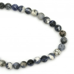String of Natural Gemstone Beads: Brazilian SODALITE / Ball: 8 mm ~ 47 pieces