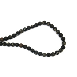 Tira de abalorios redondos de piedra crisantemo natural, 8 mm, 45 piezas, para bisutería y manualidades