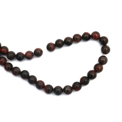 String of Semi-Precious Stone Beads Red TIGER'S EYE, Ball: 8 mm ~ 47 pieces