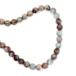 Multicolored Variscite gemstone beads strand, round 8 mm ~ 48 pieces