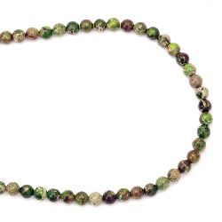 Șir mărgele piatră semiprețioasă REGALITE bile culoare verde deschis 6 mm ~ 66 bucăți