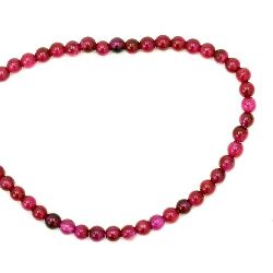 Σειρά μικρών στρογγυλών χαντρών από φυσική πέτρα, Αχάτης Κυκλάμινο, 4 mm, ±100 τεμ., για χειροτεχνία και DIY κοσμήματα