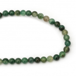 Natural, Dyed Agate Round Beads Strand, Greenl 10mm ~ 37 pcs