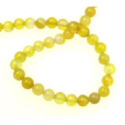 Natural, Dyed Agate Round Beads Strand, Yellow 6mm ~ 70 pcs ~ 40cm