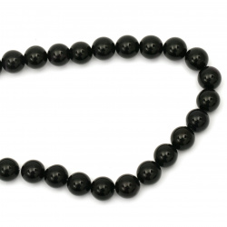 String of Ball-shaped Semi-precious Stone Beads / Dark Purple AGATE, Ball: 14 mm ± 28 pieces