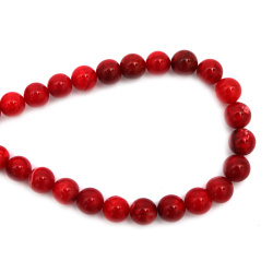 Natural, Dyed Agate Round Beads Strand, Red 10 mm ~ 38 pcs