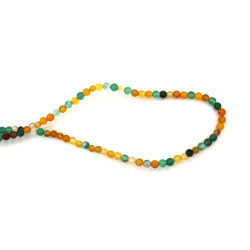 Natural Agate Beads Strand 4 mm Yellow-Green – Beautiful Semi-Precious Round Stones, ±97 pcs