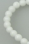 String Small Synthetic Semi-precious Stone Beads / WHITE AGATE, Ball: 4 mm ± 97 pieces