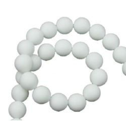 Semi-precious Matte AGATE Stone Beads for HANDMADE Jewelry Accessories, White,10 mm ± 38 pieces