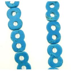 Gemstone Beads Strand, Synthetic Turquoise, 8 shape, 14x22x5mm, ~19 pcs