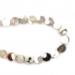 String Semi-precious Stone Beads / AGATE, MIX, Ball: 12 mm ~ 33 pieces