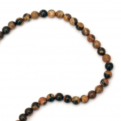 Χάντρες από αχάτη πορτοκαλί μεικτό σε σειρά – στρογγυλές 8 mm, περ. 48 τεμ., ιδανικές για φωτεινά, δημιουργικά κοσμήματα DIY