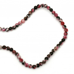 Natural Fire Agate Round Beads Strand, Dyed 6mm ~ 62 pcs