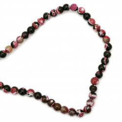 Natural Fire Agate Round Beads Strand, Dyed 8mm ~ 48 pcs