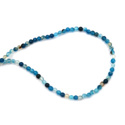String of beads AGATE semi-precious stone,  DRAGON'S VEINS blue, ball 4 mm ~92 pieces