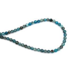 String of beads AGATE semi-precious stone, DRAGON'S VEINS blue, ball 6 mm ~62 pieces