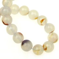 Natural White Agate Round Beads Strand 8mm ~ 48 pcs