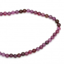 Natural Agate Round Beads Strand, Dyed, Hot Pink, Crackle 8mm ~ 48 pcs