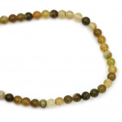 Natural Agate Round Beads Strand, Dyed, Green, Crackle 8mm ~ 48 pcs