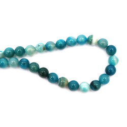 String of beads Agate semi-precious stone, striped sky blue ball 12 mm ~33 pieces
