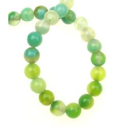 Green Dyed Striped Agate Gemstone Beads Strand – Round 6 mm, ~65 pcs for Creative & Eye-Catching Jewelry